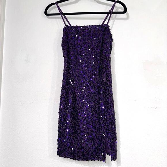 Wild Fable Purple Sequin Slip Mini Dress - Picture 1 of 13